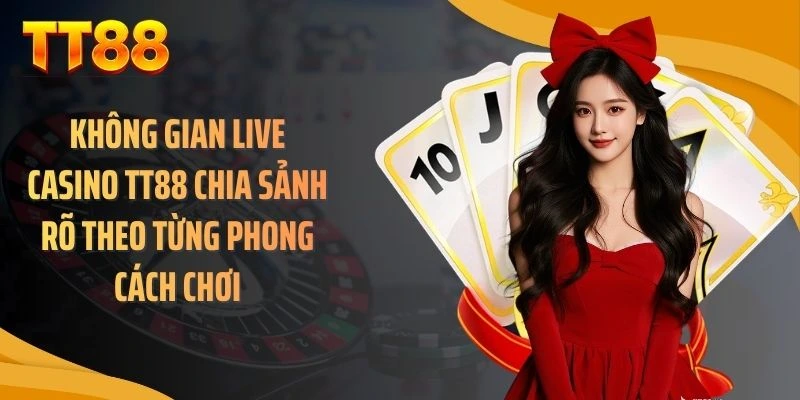 Không gian live casino TT88 chia sảnh rõ theo từng phong cách chơi